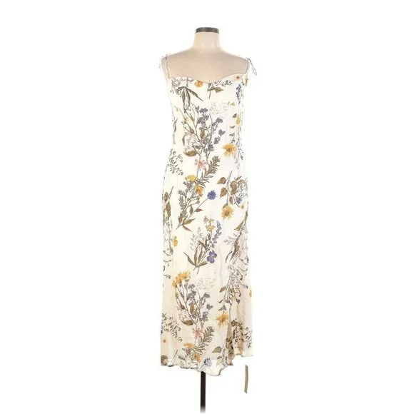 NWT Reformation Kourtney in Frolic Floral Tie Strap Georgette Midi Dress 12 - Picture 1 of 4
